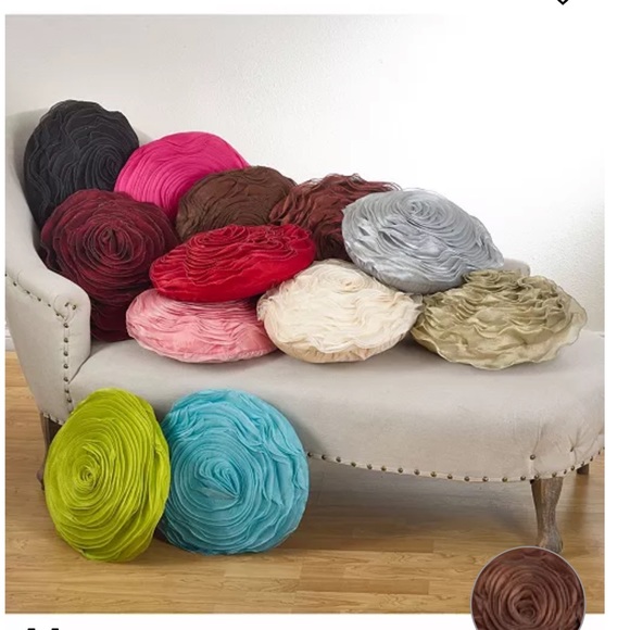 Hayley Rose Chiffon Decorative Throw Pillow With Filler, 16" Round, Copper - Picture 5 of 8